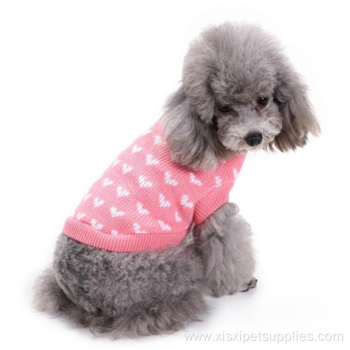 Latest Cute Pink Knitted Princess Style Dog Sweater